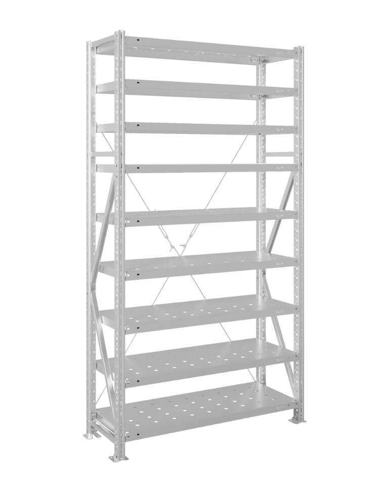 Стеллаж MS U 2000x700x300 9 полок (200 кг, перф) купить в Калининграде