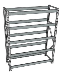Стеллаж грузовой СГР 2500x1500x600 5 полок (без настила)