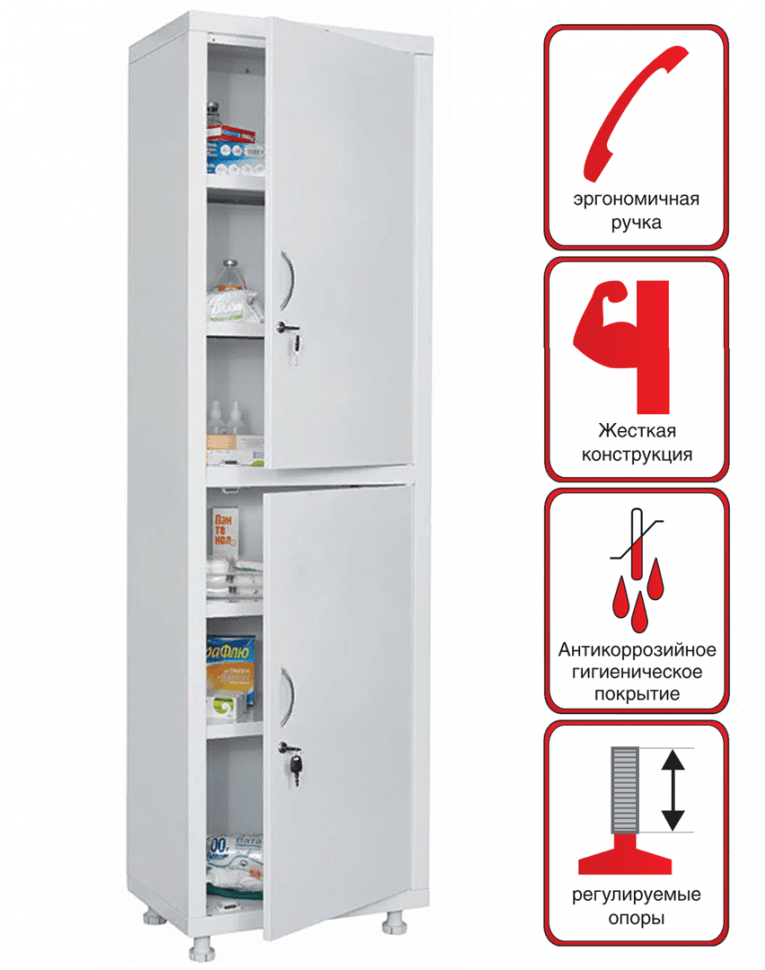 Медицинский шкаф HILFE МД 1 1657/SS купить в Калининграде