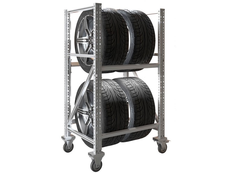 Стеллаж MS PRO 1350/781X606 передвижной для хранения до 4 шин купить в Калининграде