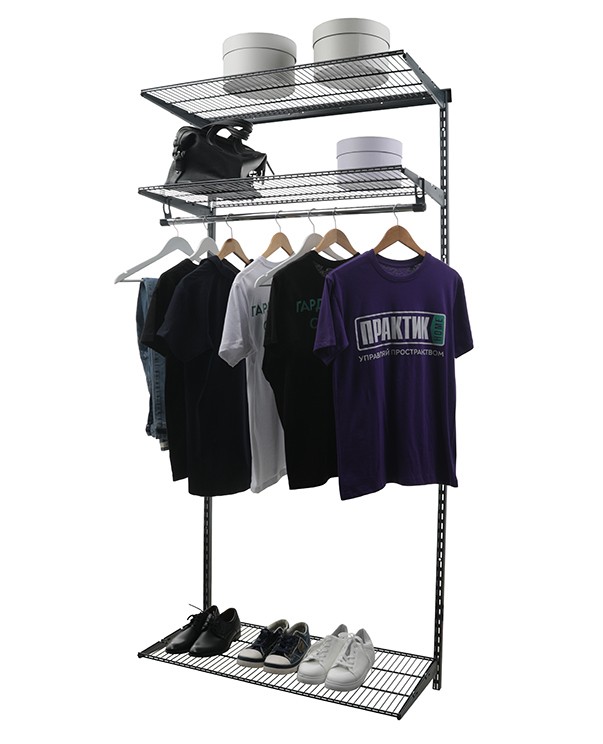 Гардеробная система Практик Home Basic G90 графит купить в Калининграде Гардеробная система Практик Home Basic G90 графит купить в Калининграде