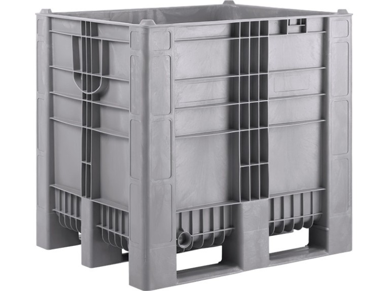 BoxPallet 1200х1000х1140 сплошной, на 3-х полозьях серый купить в Калининграде