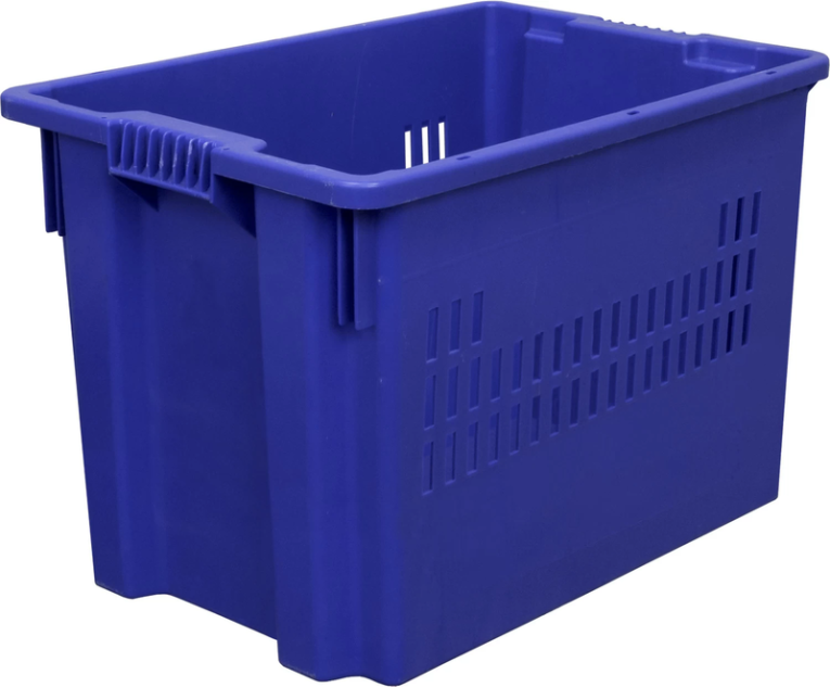 Ящик 600х400х400 дно сплошное, стенки перфорированные синий купить в Калининграде Ящик 600х400х400 дно сплошное, стенки перфорированные синий купить в Калининграде