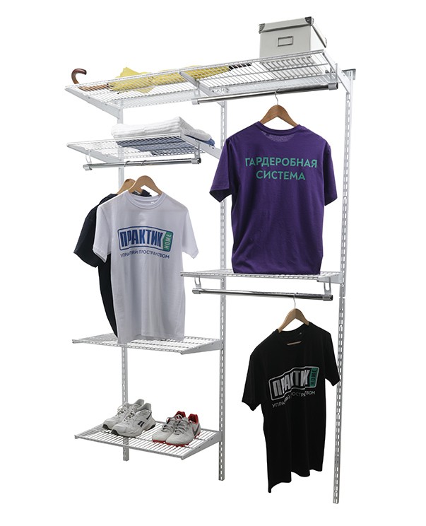 Гардеробная система Практик Home Optima G120 белая купить в Калининграде Гардеробная система Практик Home Optima G120 белая купить в Калининграде