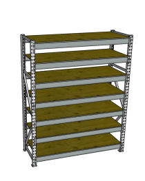 Стеллаж грузовой СГР 2500x1200x500 7 полок (фанера)