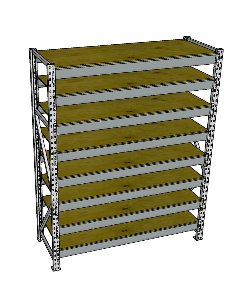 Стеллаж грузовой СГР 3000x1200x1000 8 полок (фанера) купить в Калининграде Стеллаж грузовой СГР 3000x1200x1000 8 полок (фанера) купить в Калининграде