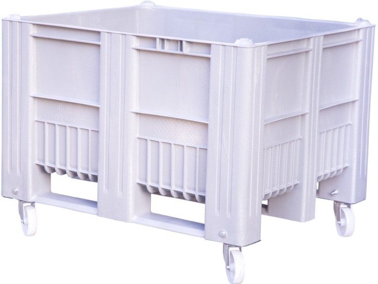 BoxPallet 1200x1000x900 мм сплошной на колесах серый купить в Калининграде