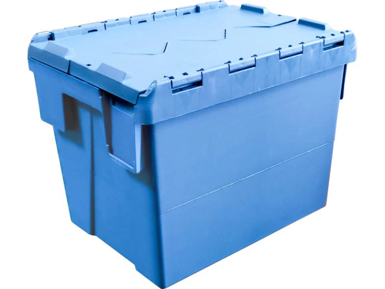 Ящик 400х300х306 сплошной, с крышкой синий купить в Калининграде Ящик 400х300х306 сплошной, с крышкой синий купить в Калининграде