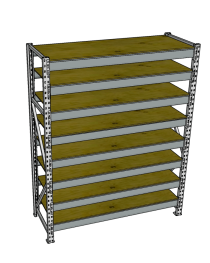 Стеллаж грузовой СГР 2500x1200x1000 8 полок (фанера) Стеллаж грузовой СГР 2500x1200x1000 8 полок (фанера)