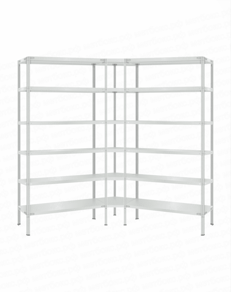 Стеллаж угловой 2000х1500х1500 (6 ярусов глубиной 300мм) купить в Калининграде Стеллаж угловой 2000х1500х1500 (6 ярусов глубиной 300мм) купить в Калининграде