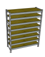 Стеллаж грузовой СГР 2500x1500x1000 8 полок (фанера)
