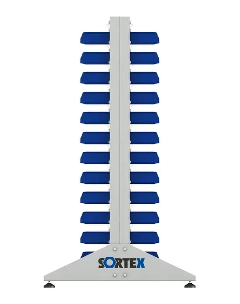 Стеллаж для пластиковых лотков SORTEX двухсторонний 1500x1000x800.01 купить в Калининграде