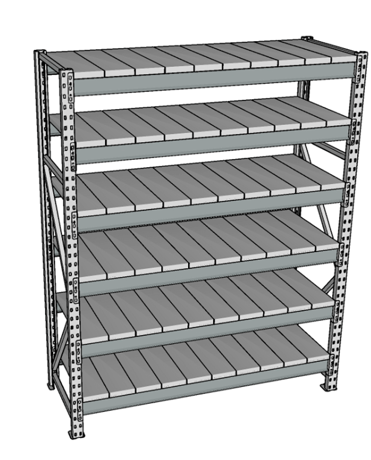 Стеллаж грузовой СГР 2000x1200x800 6 полок (металл) купить в Калининграде