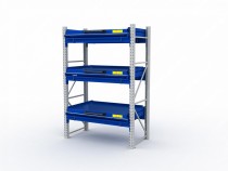 Стеллаж с выкатными платформами S-HEAVY 1000/1300 (3 яруса хранения) Стеллаж с выкатными платформами S-HEAVY 1000/1300 (3 яруса хранения)