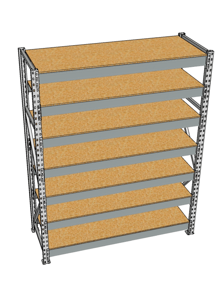 Стеллаж грузовой СГР 2500x1200x500 7 полок (ДСП) купить в Калининграде Стеллаж грузовой СГР 2500x1200x500 7 полок (ДСП) купить в Калининграде